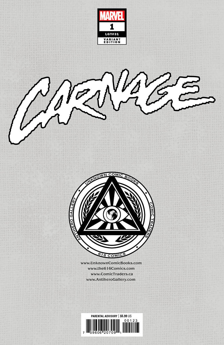 CARNAGE #1 UNKNOWN COMICS KAARE ANDREWS EXCLUSIVE VAR (11/15/2023)