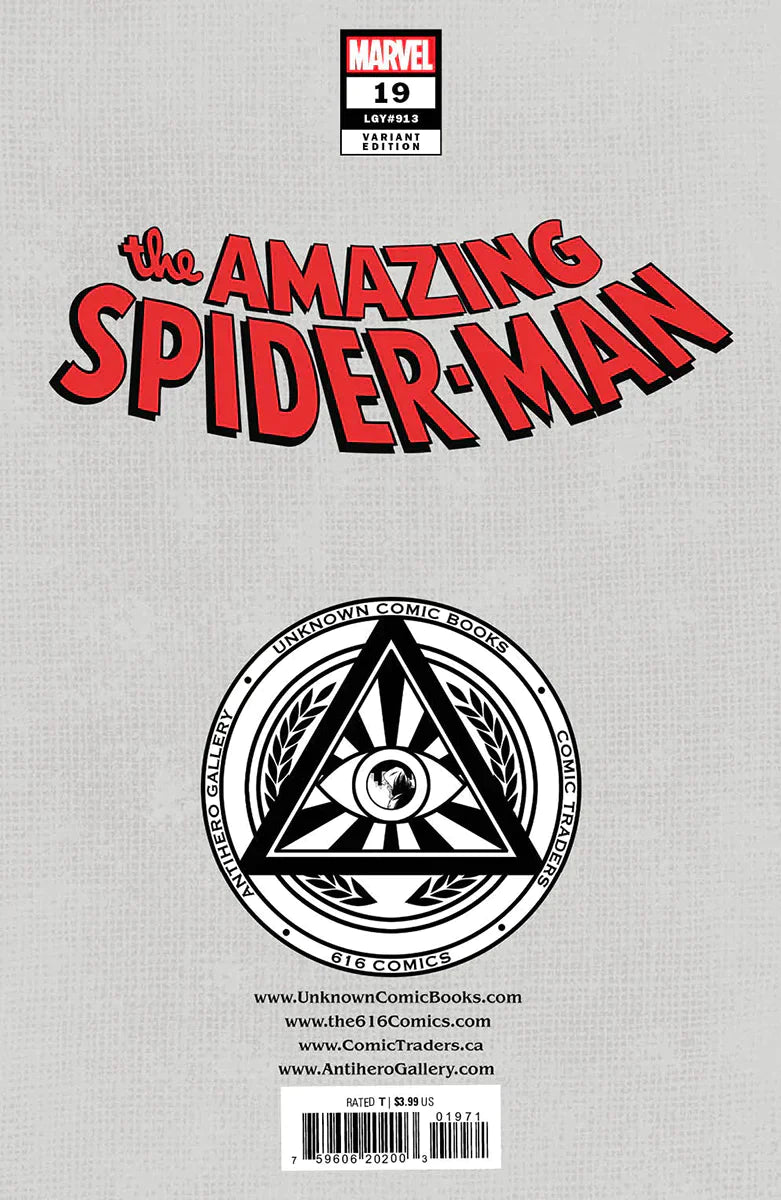 AMAZING SPIDER-MAN #19 UNKNOWN COMICS DAVID NAKAYAMA EXCLUSIVE VIRGIN COLOR BLEED VAR (02/08/2023)