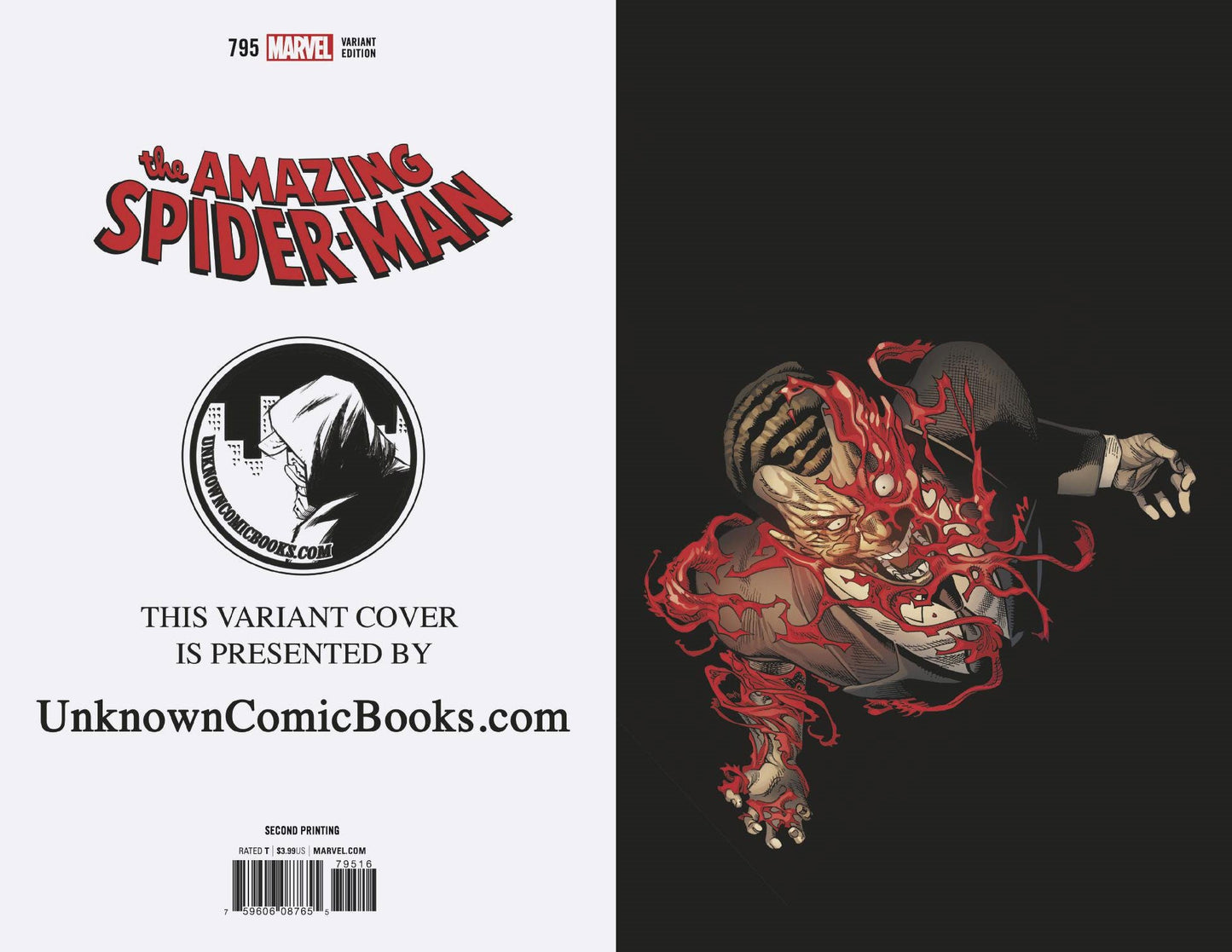 AMAZING SPIDER-MAN #795 UNKNOWN COMIC BOOKS EXCLUSIVE VIRGIN 2ND PTG VAR LEG 3/14/2018