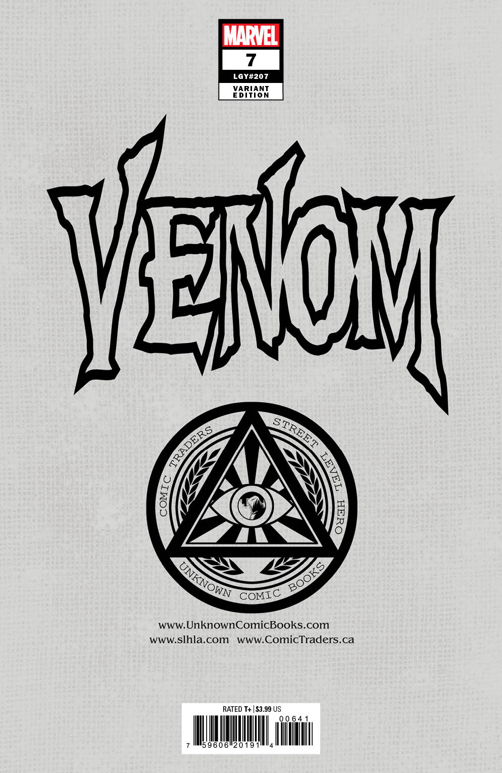 VENOM 7 UNKNOWN COMICS GABRIELE DELL'OTTO EXCLUSIVE VIRGIN VAR (04/13/2022)